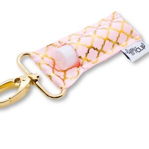 Light Pink Gold Quatrefoil LippyClip Lip Product Holder